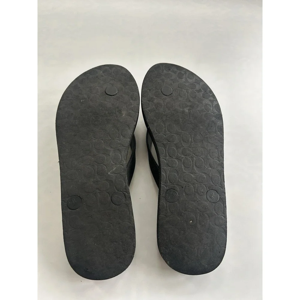 Coach Women's thong/flip flop leopard print Size 7/8